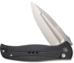 Civivi Knives Incindie 3.48" 14C28N Spear Point Plain Folding Knife - Stonewashed Blade, Black Textured G10 Handle — view 3