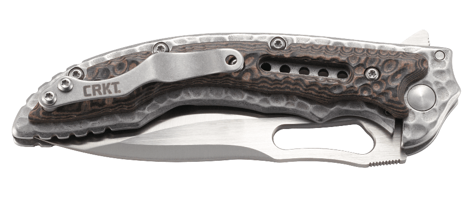Columbia River 5460 Fossil Compact 3.41" Folding Drop Point 8Cr13MoV Brown G10/SS Handle — view 3