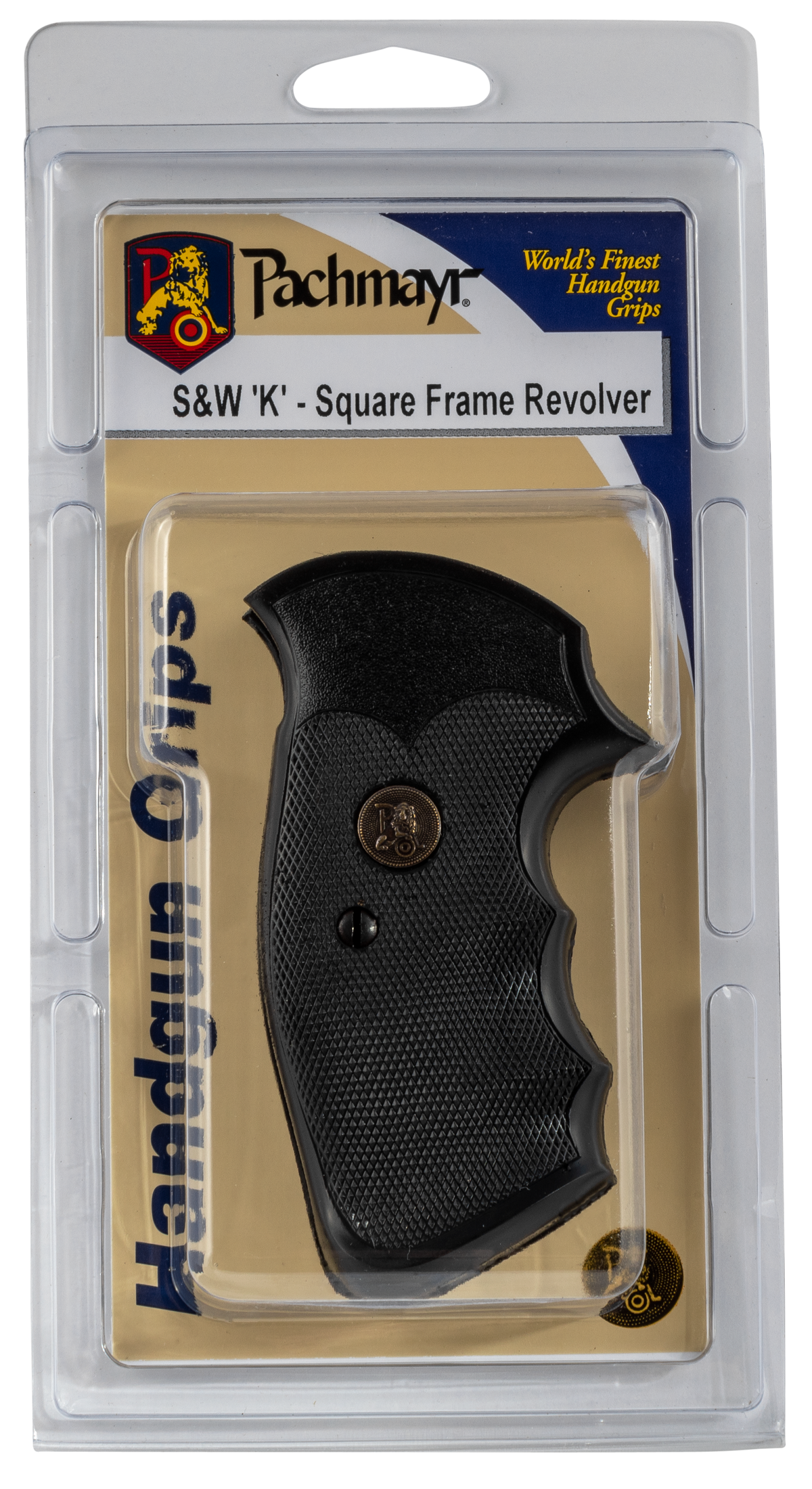 Pachmayr Gripper Professional Grip Checkered Black Rubber w/Finger Grooves S&W K/L Frame Square Butt — view 3