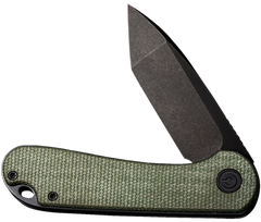 Civivi Knives Elementum 2.96" Folding Tanto Plain Black Stonewashed D2 Steel - Green Textured Micarta Handle — view 3