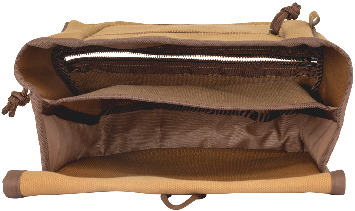 Allen Rival Double Compartment Shell Bag Tan Canvas Holds 2 Boxes 2-3/4" 12 Gauge — view 3