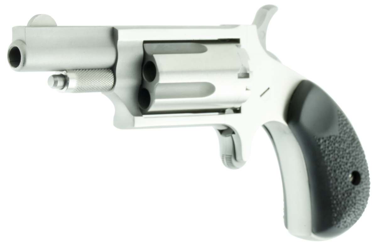 NAA 22MGRC Mini-Revolver 22 WMR 1.63" 5-Shot SAO - Stainless Steel, Black Rubber Grip — view 3