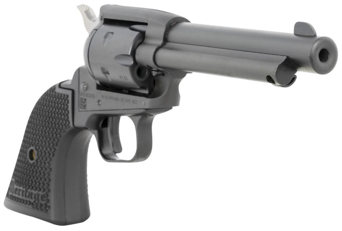 Heritage Mfg Rough Rider 22 LR/22 WMR 4.75" 6-Shot SAO Revolver - Black Polymer Grip - Black Satin — view 3
