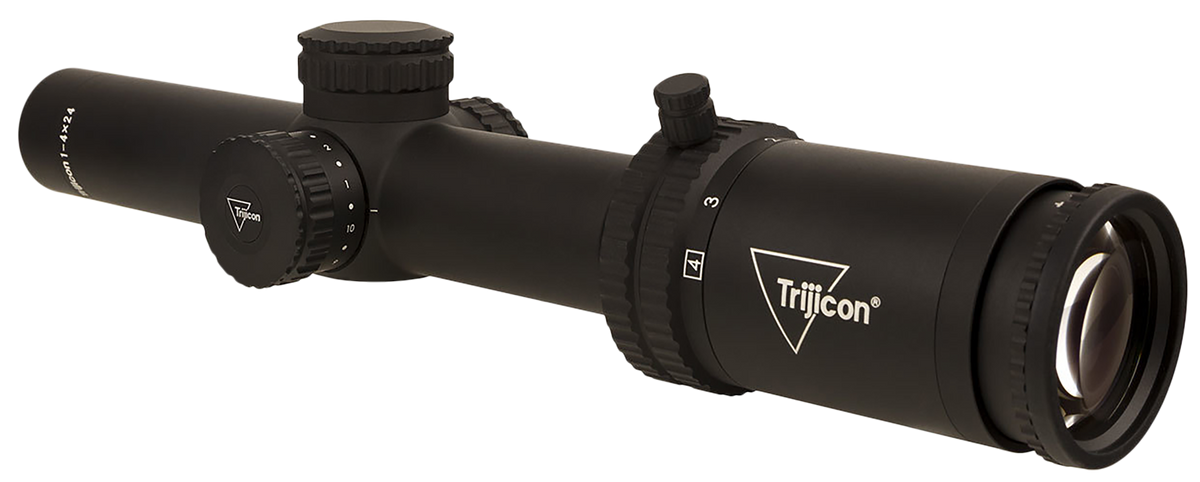 Trijicon Credo 1-4x24mm 30mm Tube LED Illuminated Red MRAD Ranging Riflescope - Matte Black — view 3