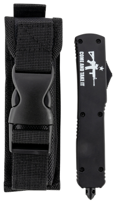 Templar Knife MAR15231 Gen II Come And Take It Slim 3.43" OTF Tanto Plain 440C Black Oxide Stonewashed 5.05" Black AR-15 Aluminum Handle Glass Breaker — view 3