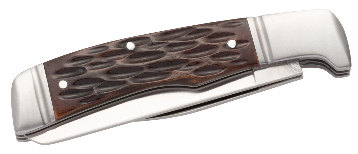 Browning Joint Venture 2-Blade Slipjoint Folder 2.88" 8Cr13MoV Brown Jigged Bone Handle — view 3