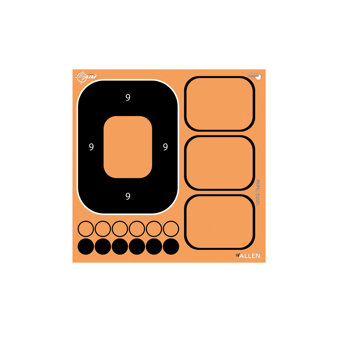 EZ-Aim Splash Reactive 14"x22" Oval Self-Adhesive Paper Target Kit - Black/Orange — view 3