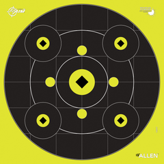 EZ-Aim Splash Reactive 12" Bullseye Gallery Non-Adhesive Paper Target - Black/Yellow - 12 Pack — view 3