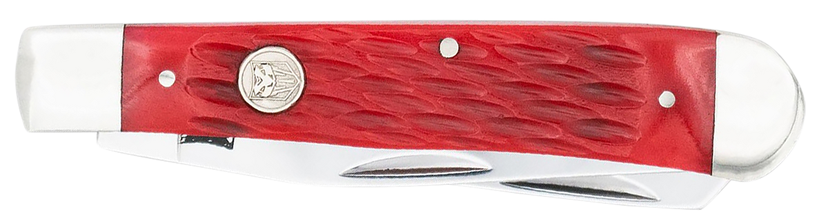 CobraTec Knives Trapper 2.88" Clip Point / 2.94" Spey Plain VG-10 SS Red Bone Folding Knife — view 3
