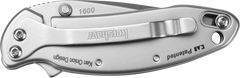 Kershaw Chive 1600 1.90" Folding Drop Point Plain 420HC - Bead Blasted Stainless — view 3