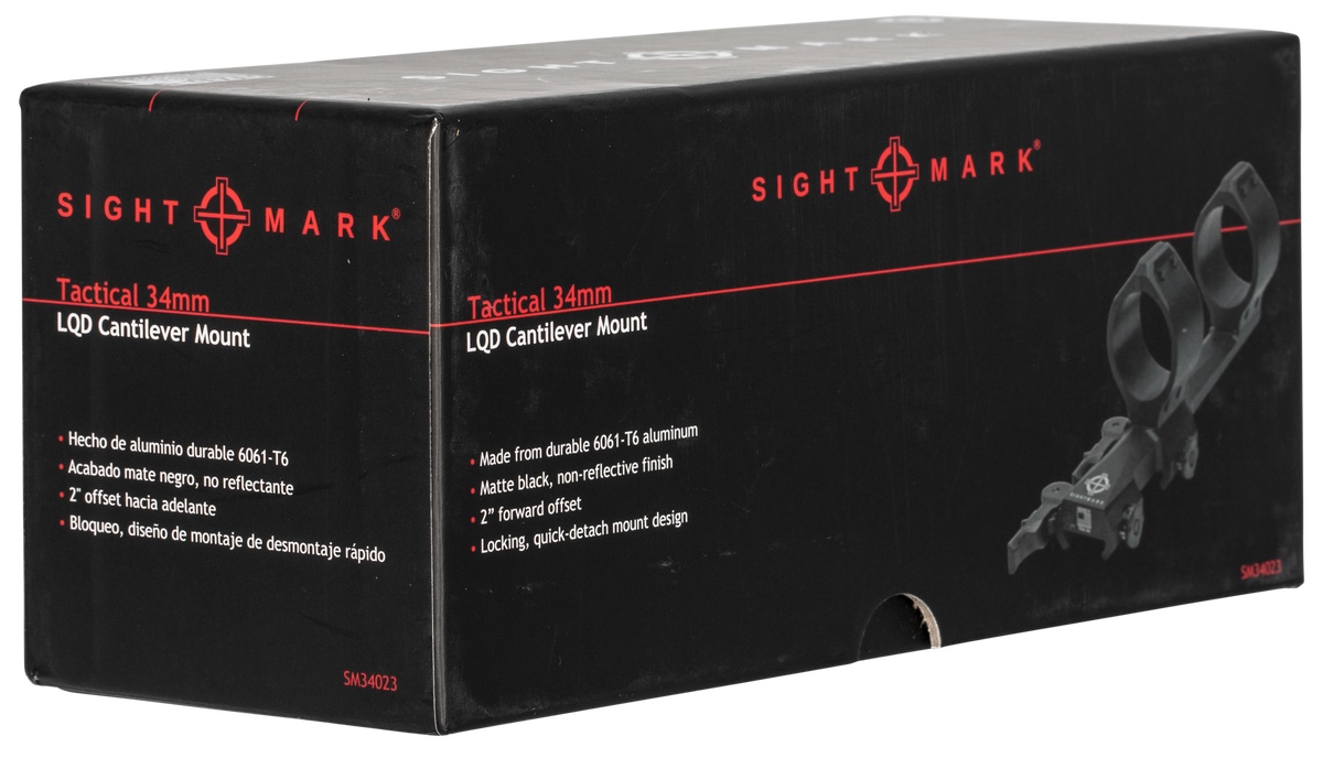 Sightmark Tactical 34mm Fixed Cantilever Scope Mount/Ring Combo 5.98" Matte Black — view 3