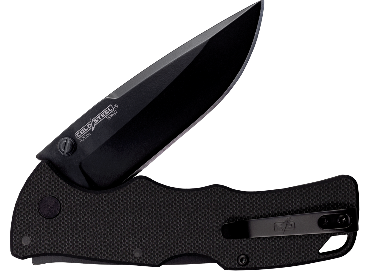 Cold Steel Verdict 3" Folding Spear Point Plain AUS-10A Black G10 Handle - Belt Clip — view 3