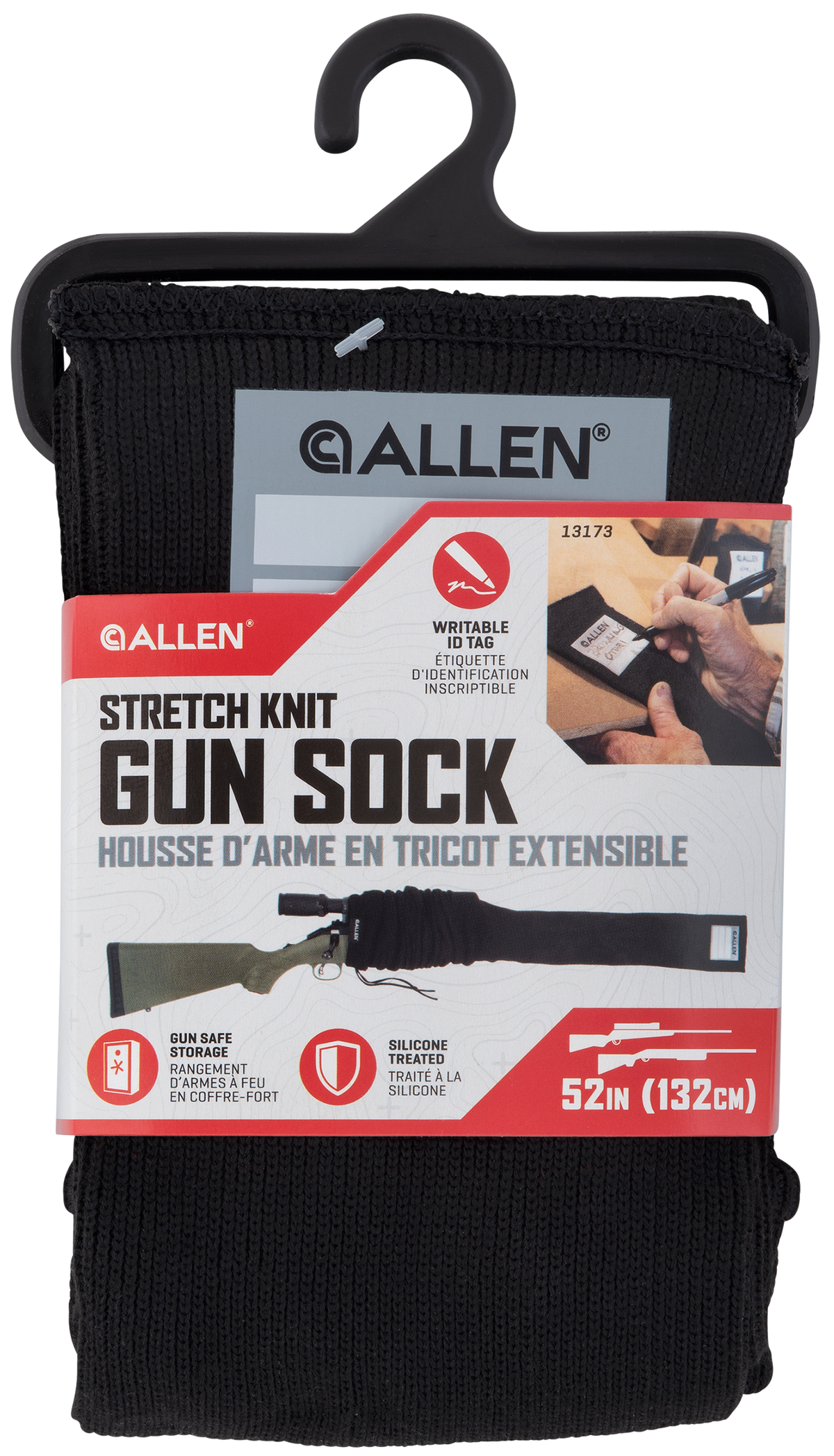 Allen Stretch Knit Gun Sock 52 in Black Silicone-Treated - Rifle/Shotgun — view 3