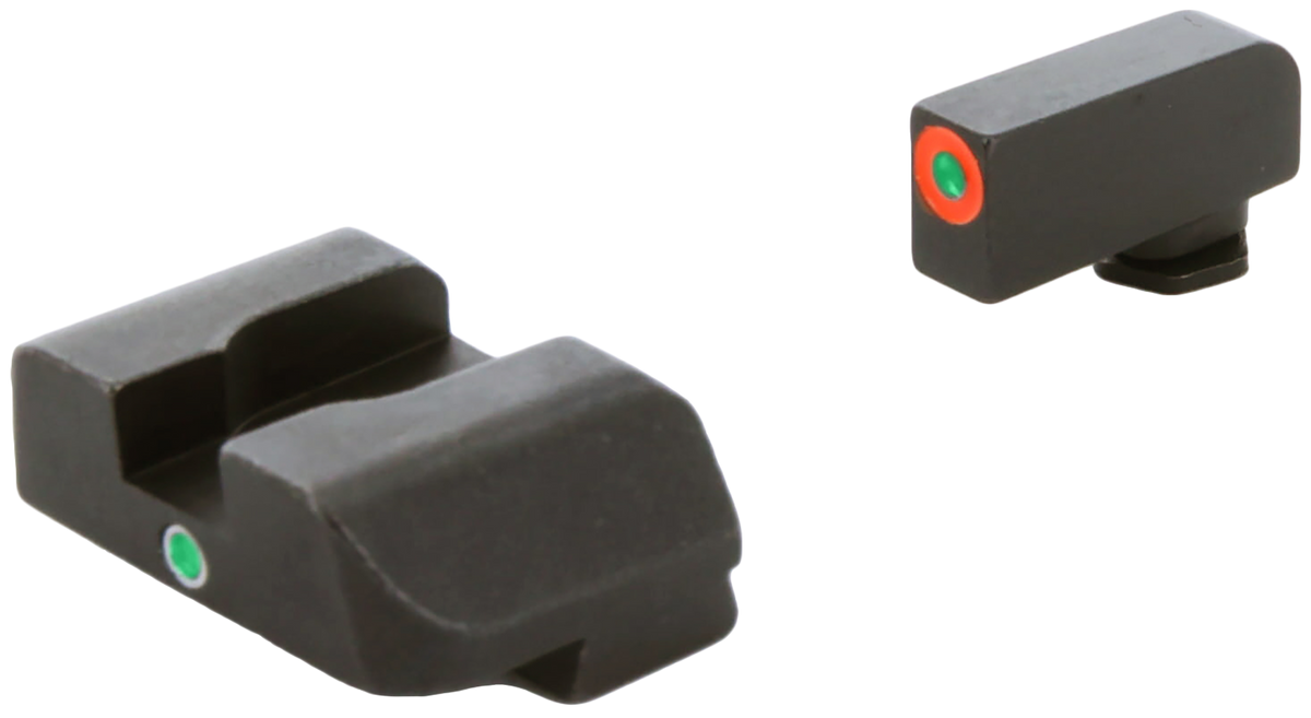 Ameriglo GL203 i-Dot Night Sight Set for Glock 10mm/.45/.357 - Green Tritium Orange Outline Front / Green Tritium Rear — view 3