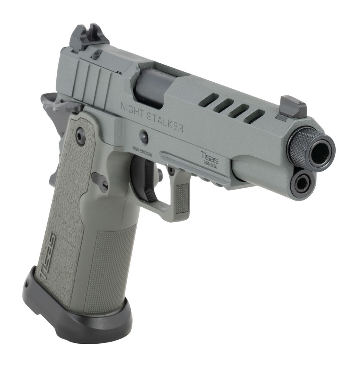 Tisas Arms 1911 Night Stalker 9mm Luger 17+1 5.30" Threaded Barrel SAO Semi-Auto Pistol - Gray Cerakote — view 3