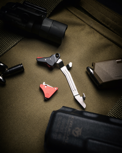 Timney Triggers Alpha Competition Glock Gen5 9mm Luger, 40 S&W, 22 LR Red Straight Trigger — view 3