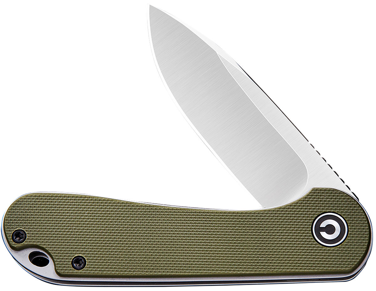 Civivi Knives Elementum 2.96" Folding Plain Satin D2 Steel Blade - Green Textured G10 Handle — view 3