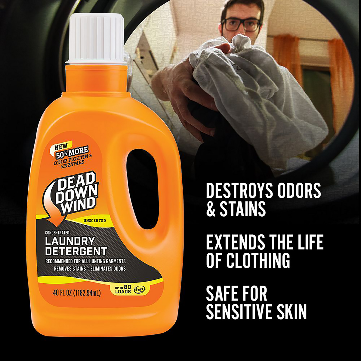 Dead Down Wind Laundry Detergent Odor Eliminator 20 oz Jug - Unscented — view 3