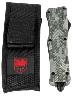 CobraTec CTK-1 Large 3.75" OTF Tanto Part Serrated D2 Steel Army DigiCamo Aluminum Handle — view 3