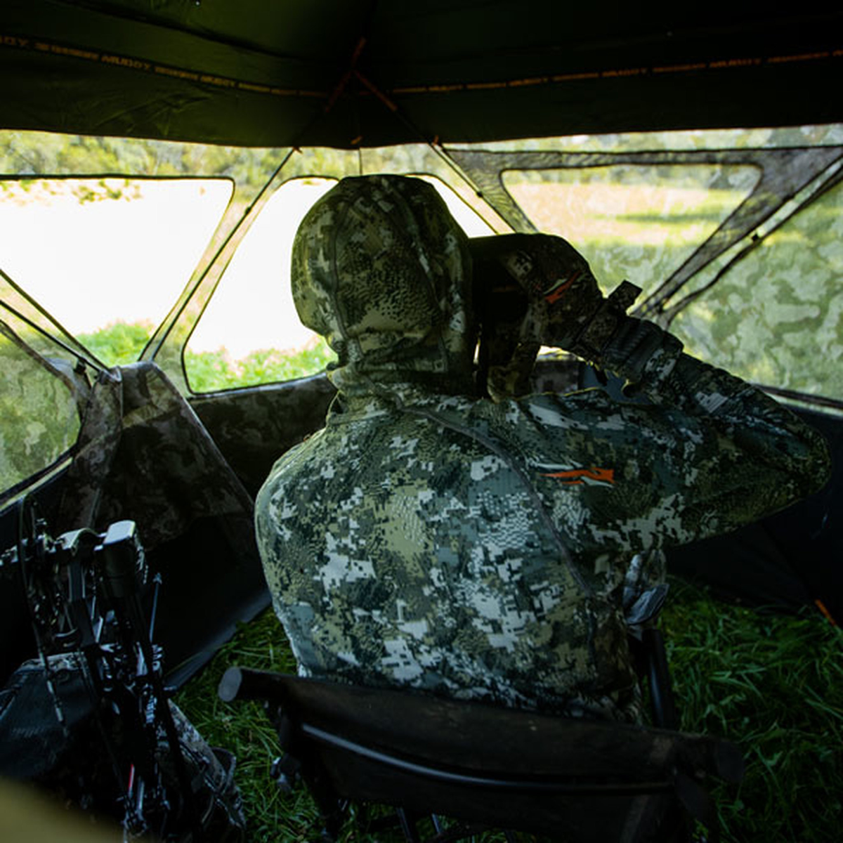 Muddy Infinity 3-Person Ground Blind Veil Camo 600D Polyester — view 3