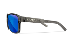 Wiley X Trek M/L Blue Mirror Lens Polycarbonate Gloss Crystal Dark Gray Frame Safety Glasses — view 3