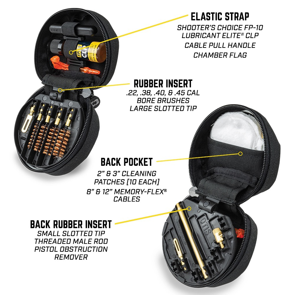 Otis FG610 Universal Cleaning System .22-.45 Cal Pistol Black Plastic Case — view 3
