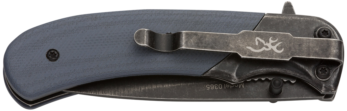 Browning The Range 2.75" Folding Drop Point 7Cr17MoV Plain Edge Liner Lock Knife - Black/Blue G10 — view 3