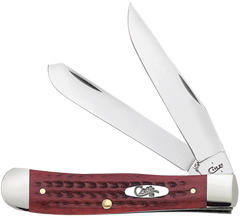 Case 00783 Trapper Medium 3.25"/3.27" Folding Clip Point/Spey Plain Mirror Polished Tru-Sharp SS Corn Cob Jigged Old Red Bone — view 3