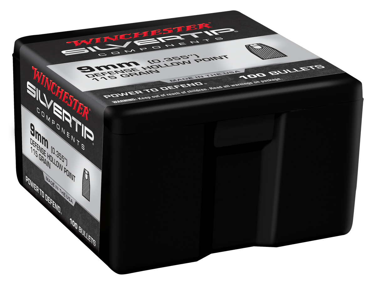 Winchester Ammo Silvertip Hollow Point 9mm 115gr Reloading Bullets - 100/Box — view 3