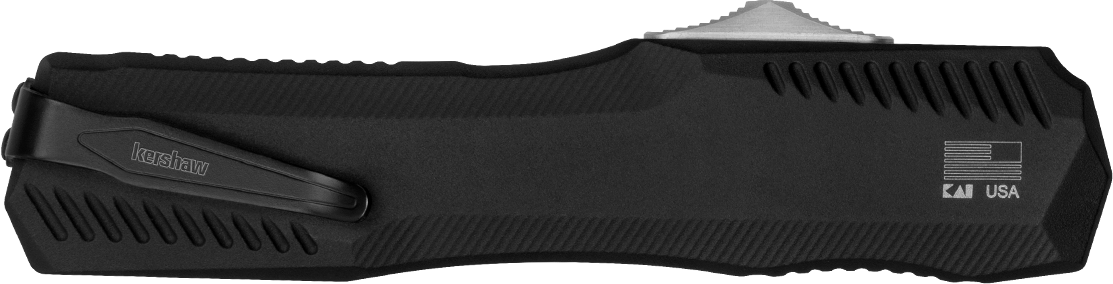 Kershaw Livewire 9000 OTF 3.30" Spear Point Plain CPM 20V Stonewashed - Black Aluminum — view 3