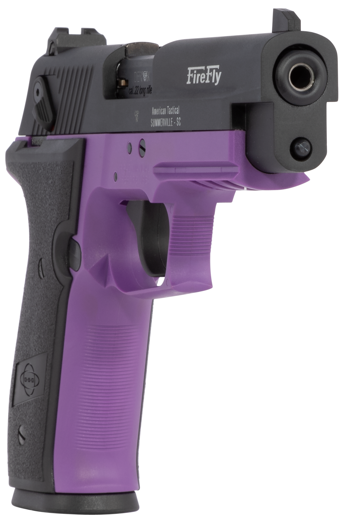 GSG FireFly 22 LR 4" 10+1 DA/SA Semi-Auto Pistol - Purple Frame, Black Slide — view 3