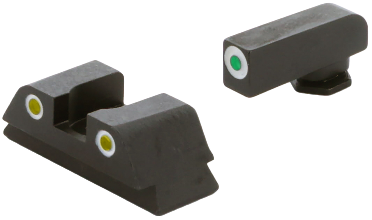 Ameriglo GL431 Classic Tritium Sight Set for Glock 42/43/43X/48 - Green Front / Yellow Rear — view 3