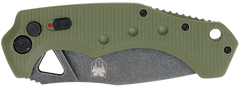 CobraTec Knives Ryker 3.75" Folding Automatic Plain D2 Steel Black Stonewashed Blade OD Green G10 Handle — view 3