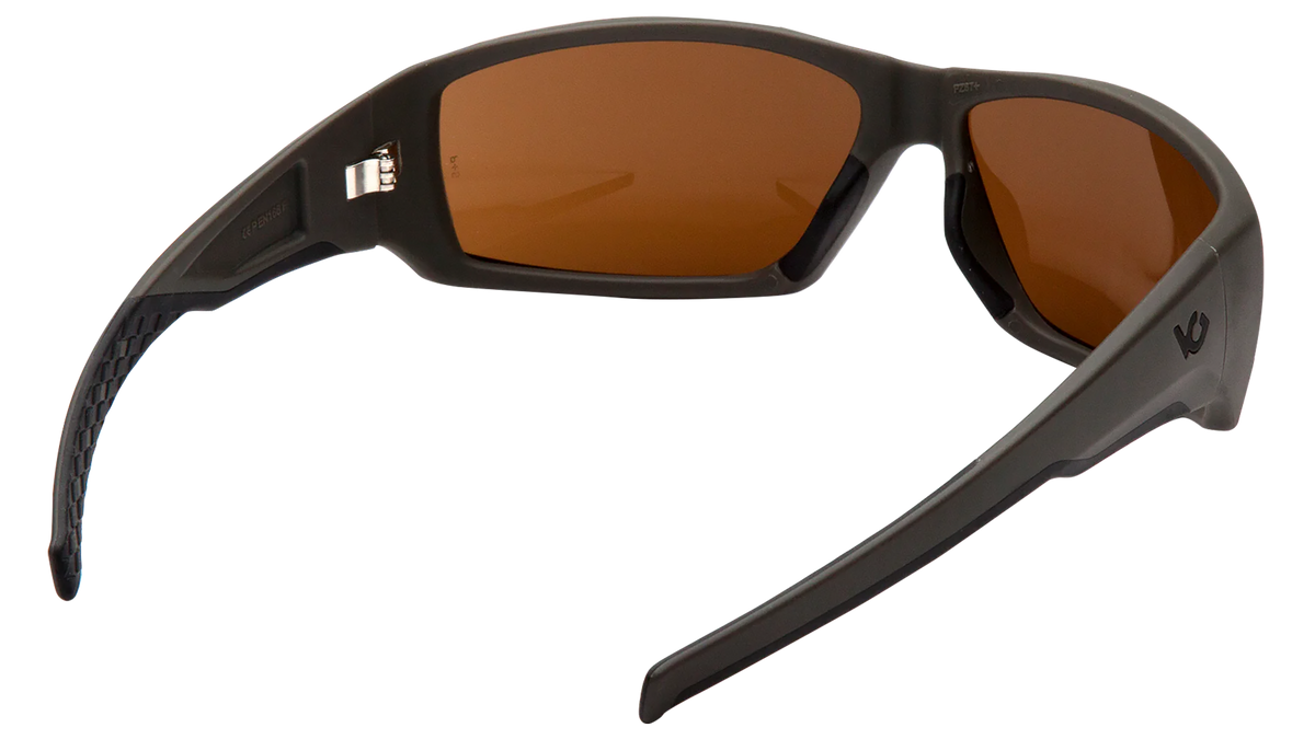 Pyramex Venture Gear Tactical Overwatch Shooting Glasses Bronze Anti-Fog Lens OD Green Frame — view 3