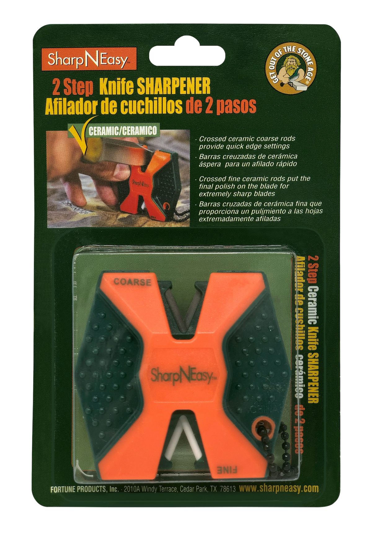 Accusharp 336C SharpNEasy 2-Step Fine/Coarse Ceramic Sharpener Plastic Handle Black/Orange — view 3
