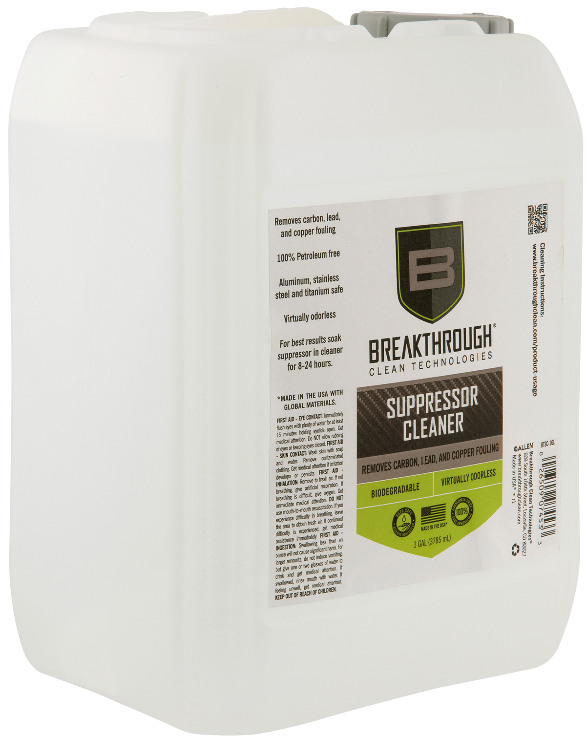 Breakthrough Clean Suppressor Cleaner 1 Gallon - Water-Based, Ammonia-Free — view 3