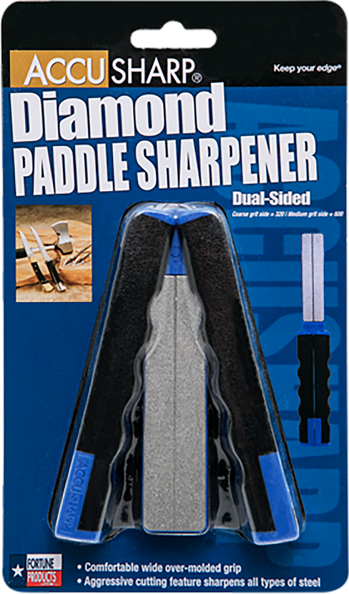 Accusharp 051C Paddle Folding Diamond Sharpener Black/Blue Rubber Handle — view 3