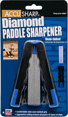 Accusharp 051C Paddle Folding Diamond Sharpener Black/Blue Rubber Handle — view 3