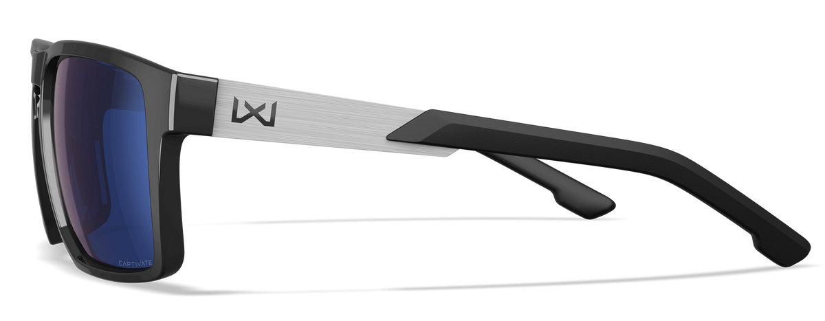 Wiley X Apex CAPTIVATE Polarized Blue Mirror Lens Gloss Black Frame Safety Glasses — view 3