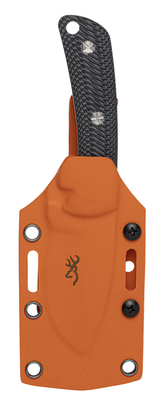 Browning Back Country Small 2.75" Fixed Deep Belly Skinner Plain D2 Steel - Blaze Orange Ceramic Black G10 — view 3