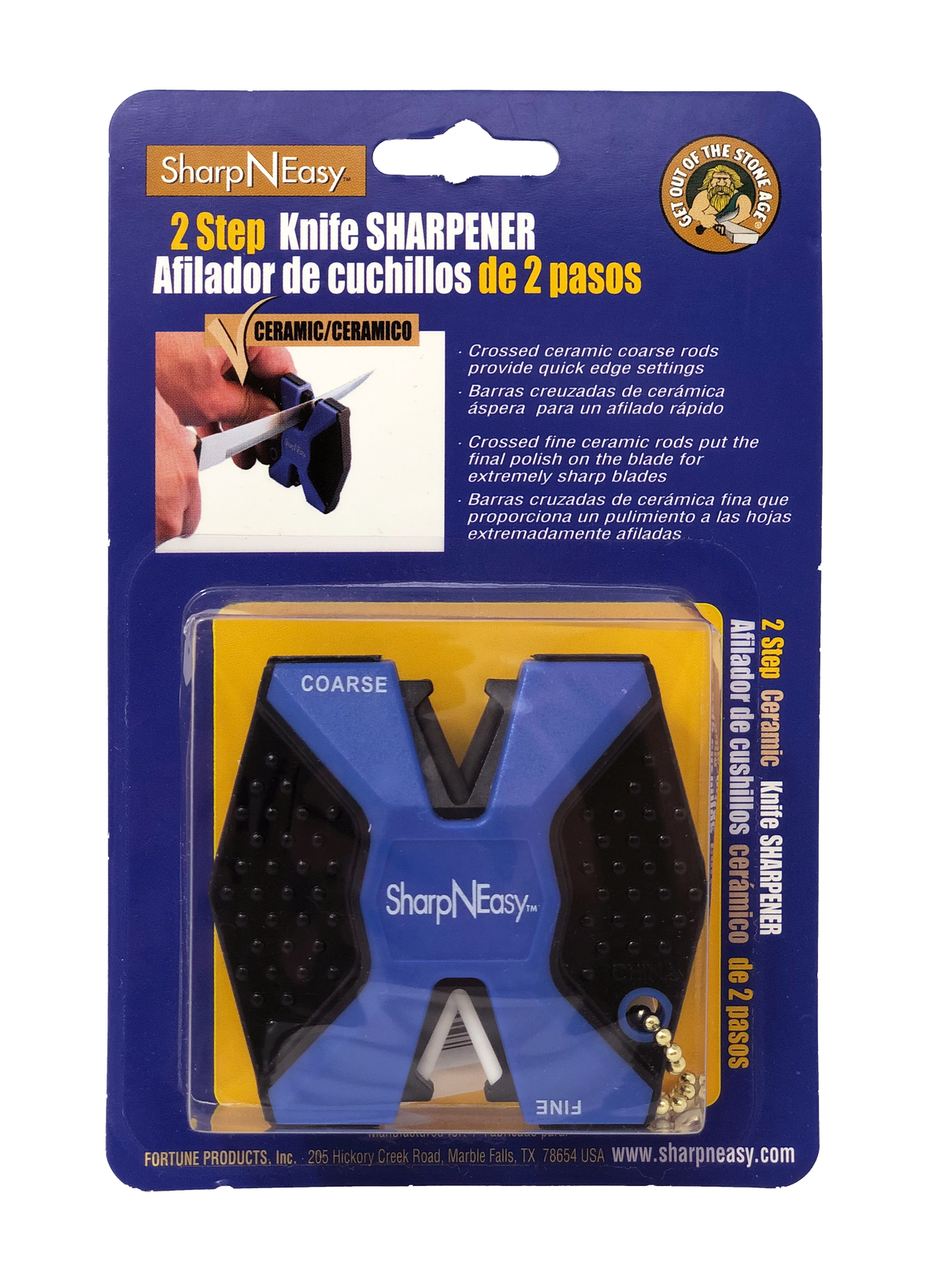 Accusharp 334C SharpNEasy 2-Step Fine, Coarse Ceramic Stone Sharpener Plastic Handle Black/Blue — view 3