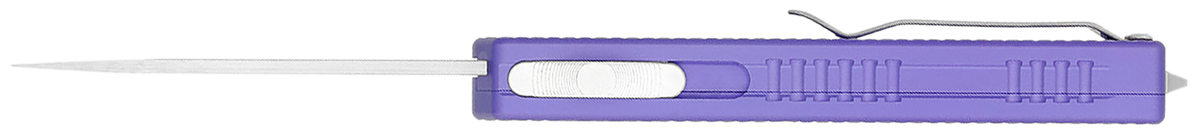 CobraTec Knives Mini Mamba Gen II 2.25" OTF Plain D2 Steel Stonewashed Purple Textured Aluminum Handle — view 3