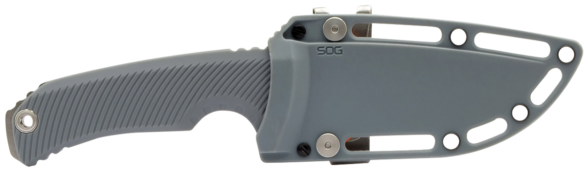 S.O.G Tellus FX 4.20" Fixed Clip Point Plain Stonewashed Cryo 440C SS Wolf Gray GRN Handle — view 3