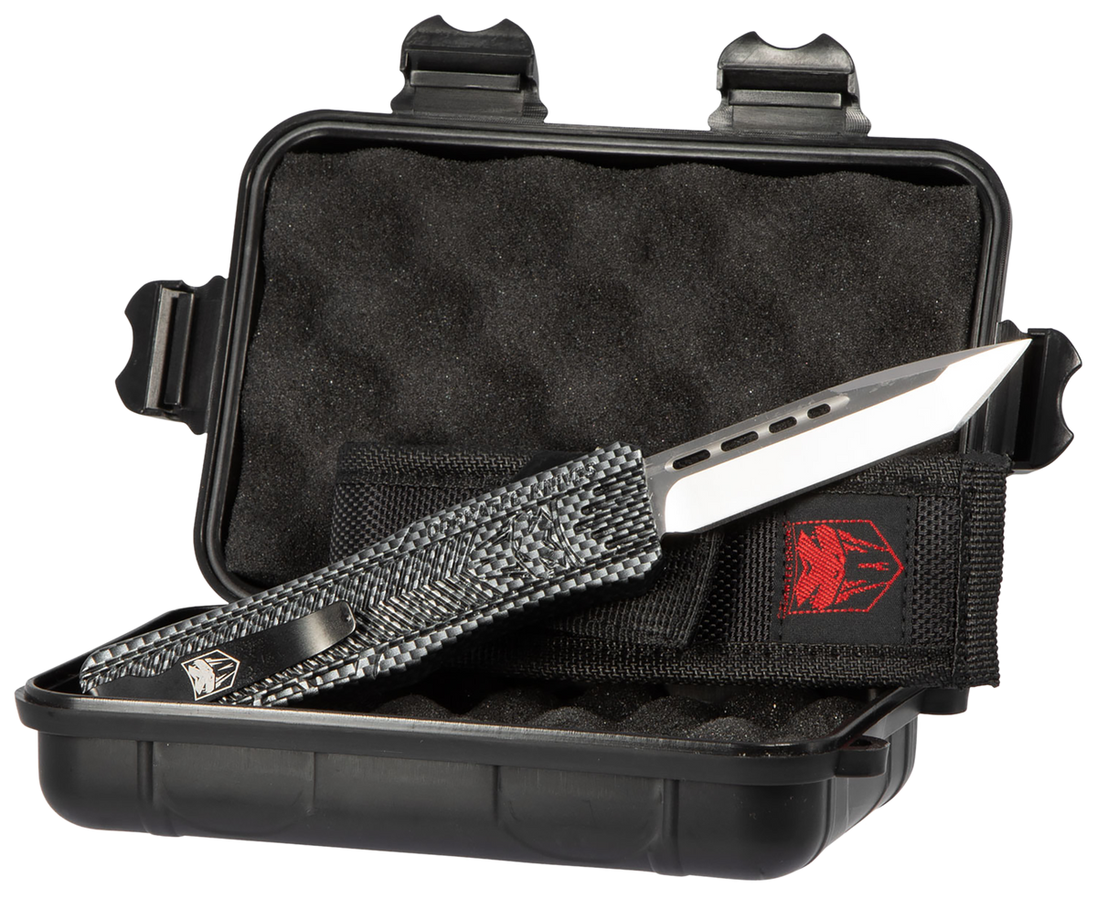 CobraTec CTK-1 Medium 3\" OTF Tanto Plain D2 Steel Carbon Fiber Aluminum Handle — view 3