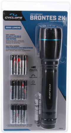 Cyclops Brontes 2K 2000 Lumen Cree LED Flashlight - Black Anodized — view 3