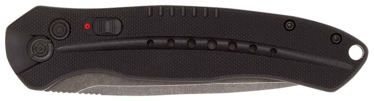 CobraTec Knives Diablo 3.5" Folding Automatic D2 Steel Black Stonewashed Blade - Black G10 Handle — view 3