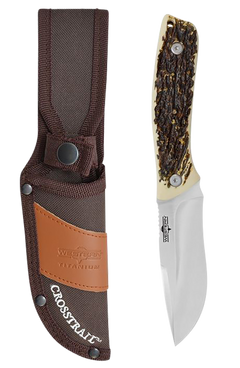 Camillus Western Crosstrail 4.25" Fixed Drop Point 420 Steel Titanium Bonded Stag Antler Handle — view 3