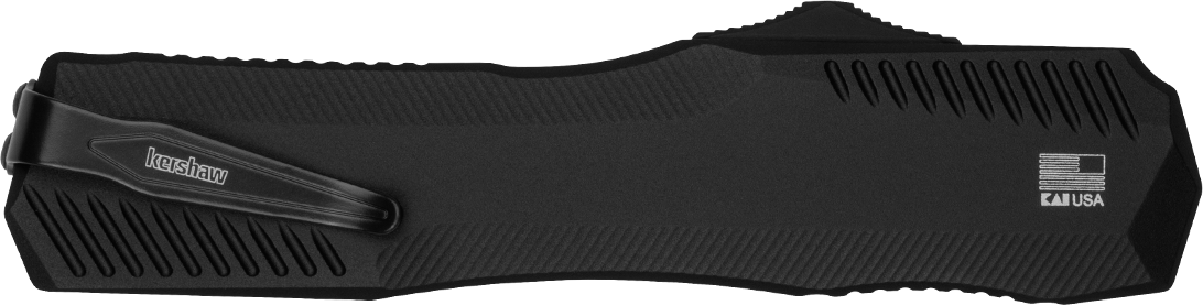 Kershaw Livewire 9000BLK 3.3" OTF Spear Point Plain Black DLC CPM MagnaCut Automatic Knife — view 3