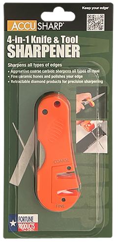 Accusharp 028C 4-in-1 Knife & Tool Sharpener Tungsten Carbide Plastic Handle Orange — view 3