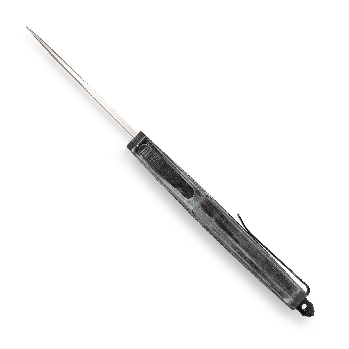 CobraTec Knives CTK-1 American Flag Medium 3" Drop Point Plain Stonewashed D2 Steel Black Aluminum Handle OTF — view 3